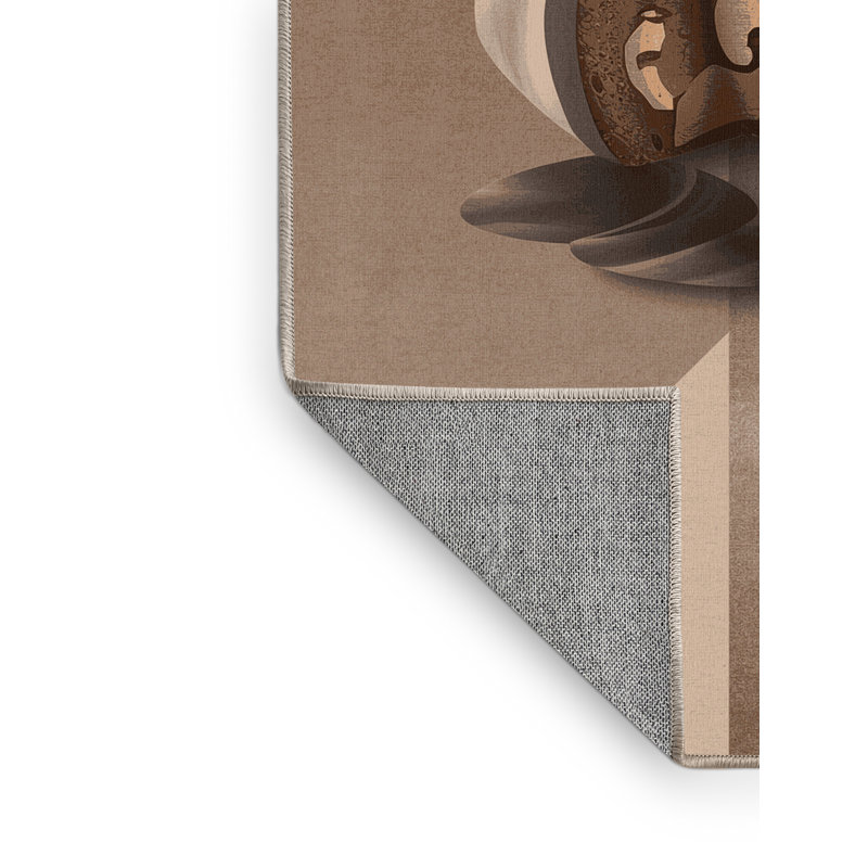 Machine Washable Easton Truffle Chocolate Posh & Luxe Solid Color Rug in Brown – Beige Binding, 2x4