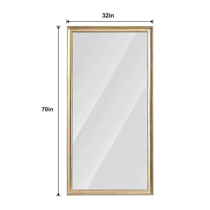 32x70" Full-Length Mirror , Shatterproof Glass, HD Reflection & Multi-Mount Design for Bedroom/Living Room/Salon