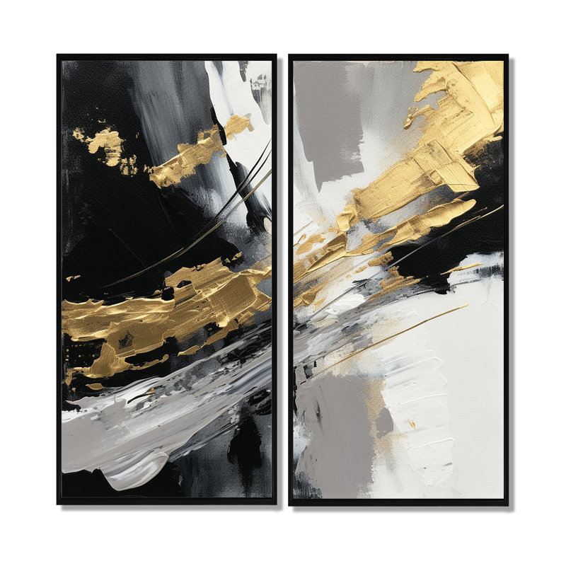 Mystery Awakening II - art mural moderne bleu, H 40 po x l 40 po, Impression encadrée flottante, Noir, noir, noir, noir