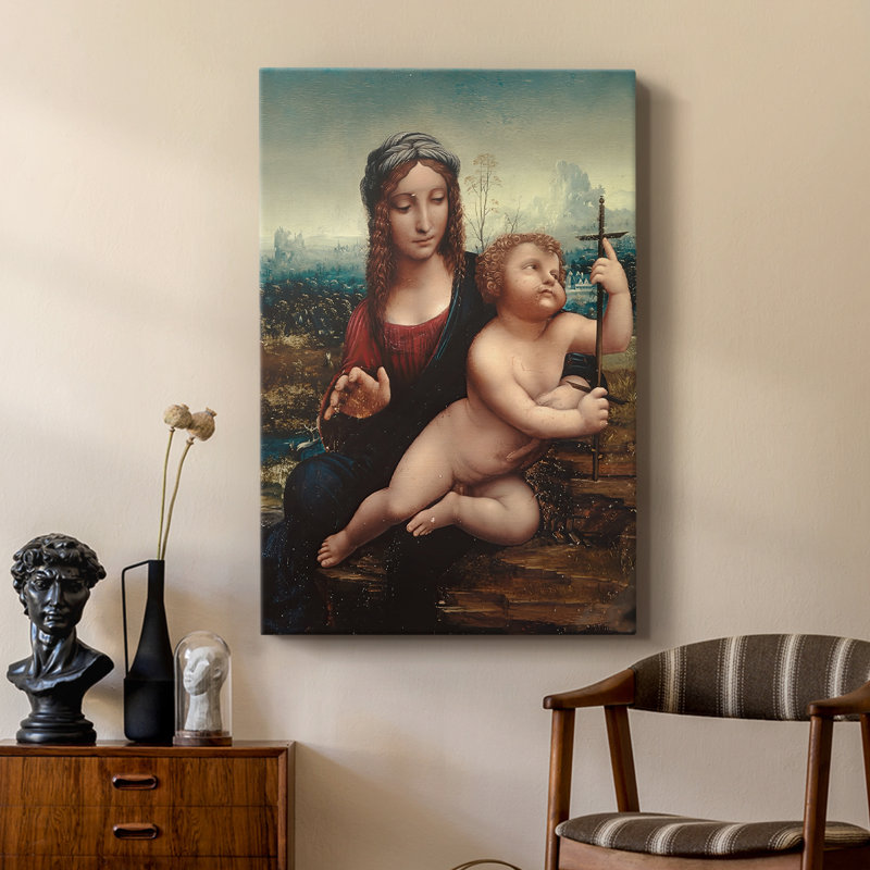 Madonna of the Yarnwinder - Toile tendue avec châssis par Leonardo Da Vinci, 18 x 27