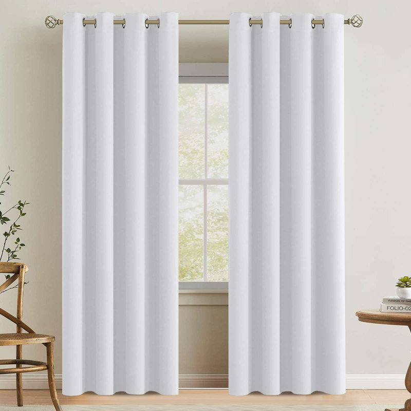 Room Darkening Curtains for Bedroom 42"/52" Wide Curtains Thermal Insulated 100”/120“/180” Wide Long Room Darkening  Curtains for Living Room Outdoor Privacy Energy Saving Curtains for Patio Door Grommet 1 Panel