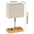 Desk Lamp With 3 USB Charging Ports, Table Lamp With 2AC Outlets And 3 Phone Stands, Nightstand Bedside Lamp With Natural Wooden Base And Cream Linen Shade