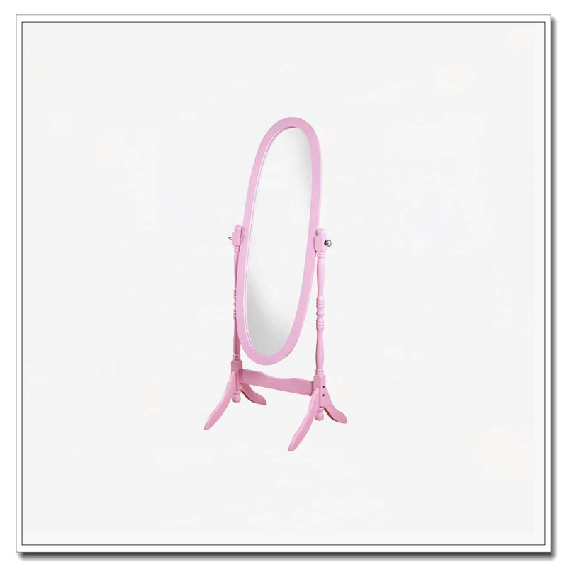 Miroir de plancher en bois, Rose