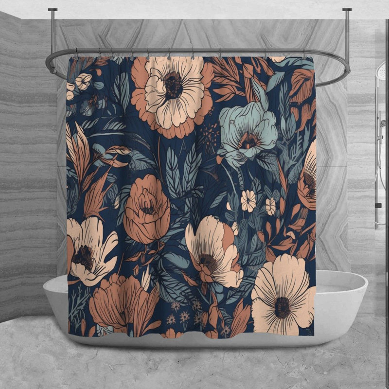 Curkell Microfiber Shower Curtain, 73" H x 70" W