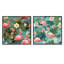 Flamingo Paradise - motif tropical - ensemble de 2 collages carrés tropicaux-101862501-101862506