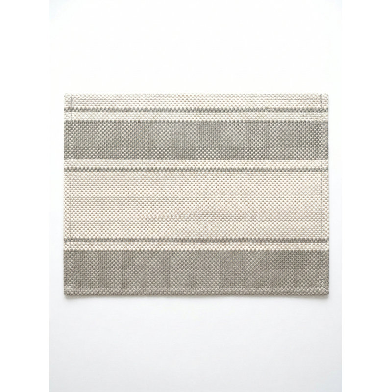 Navy Blue Sail Stripe Indoor Outdoor Placemat, Gray