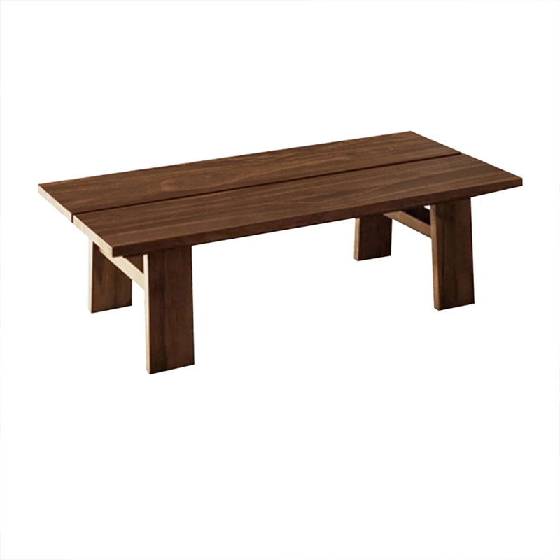 Nut-brown Solid Wood Rectangular Coffee Table, 15.75" H x 39.37" L x 19.69" W