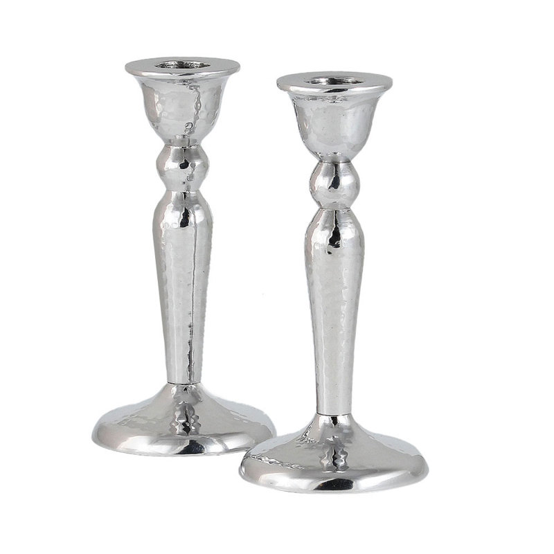 6'' H Metal Candlestick with Candle Included
