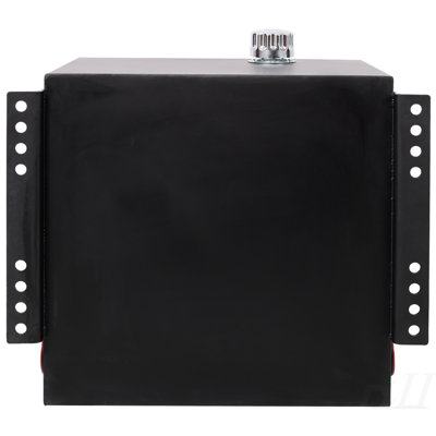 25 Gallon 12 Gauge Steel Hydraulic Fluid Reservoir Tank with Inlet 2" FNPT and Outlet 1-1/4" FNPT,Side Vertical-Mount, With Temp and Sight gauge, Black Color