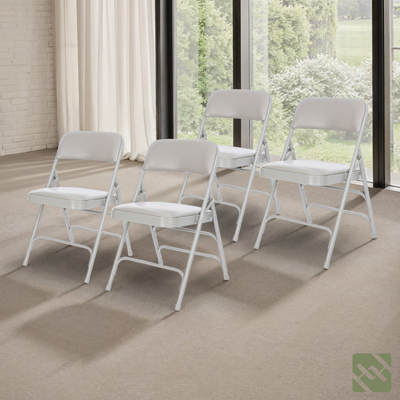 Chaise pliante en vinyle Bernadine, Gris