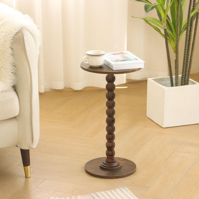 Petite table d'appoint, table d'appoint pour les petits espaces, table d'appoint moderne avec pieds en bois massif, tables de bout rondes, salon pour chambre à coucher et bureau