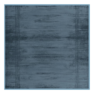 Tapis bleu abstrait lavable à la machine