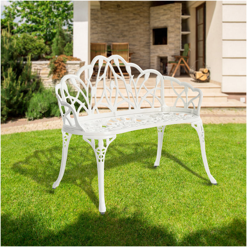Cast Aluminium Bench, White