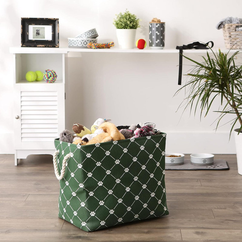 Empreinte de pattes et d'os de la collection Pet Storage, rectangle moyen, H 15 po x l 12 po x P 17,75 po, Vert