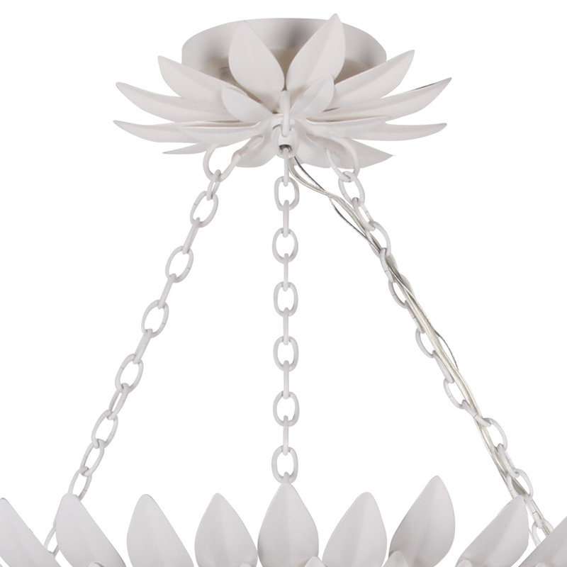 Broche 6 Light Semi Flush Mount, 6'H x 24.5"W 24.5"D, Matte White, 6 Lights