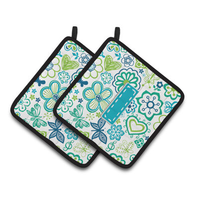 Fleurs et papillons Potholder