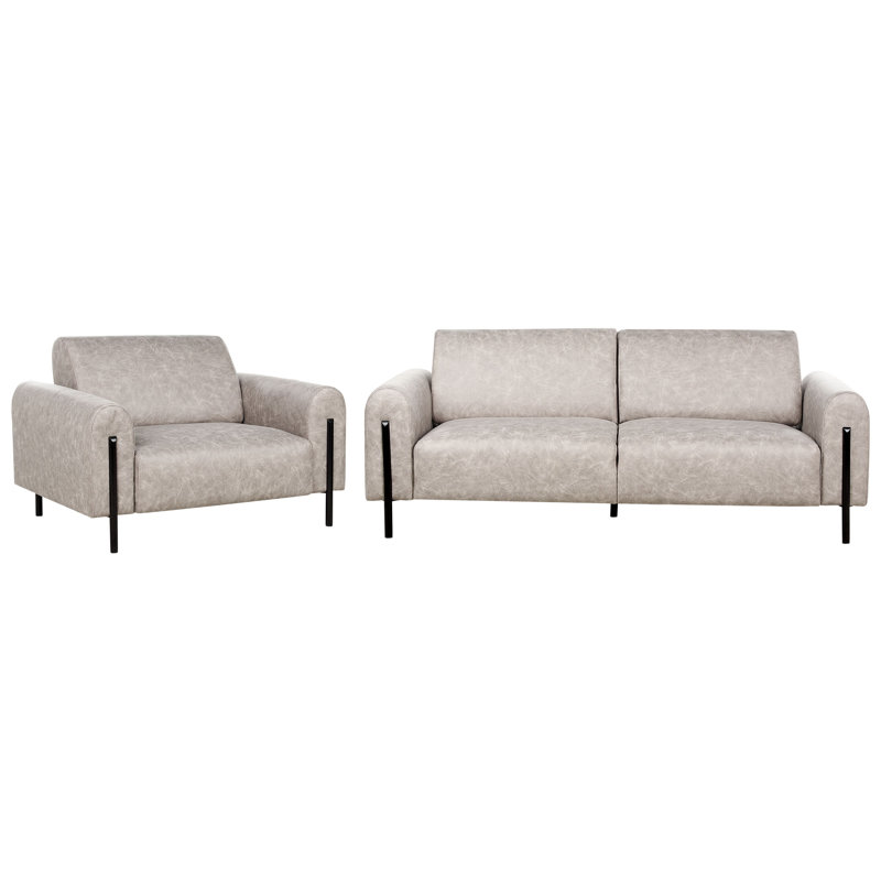 Damarc 2 - Piece Faux Leather Living Room Set, Grey