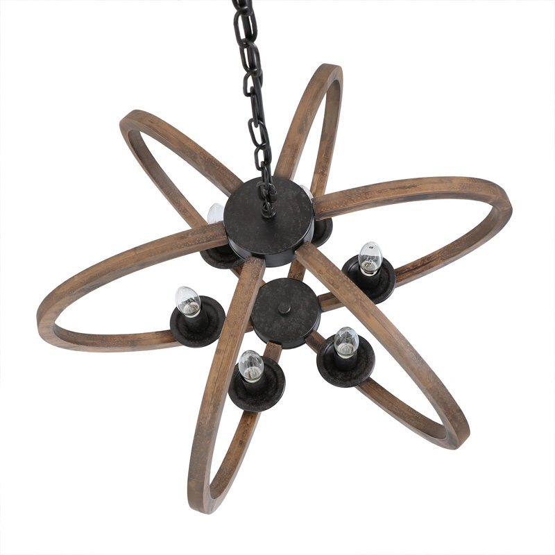 Geometric Kitchen Island Lighting 6 Lights Farmhouse Chandelier for Dining Room Pool Table Rustic