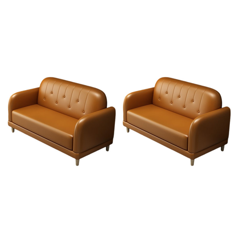 Banc rembourré en similicuir Cafe, Brun