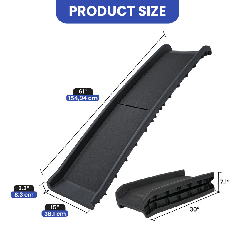 Rampe pliante pour animaux avec tapis antidérapant