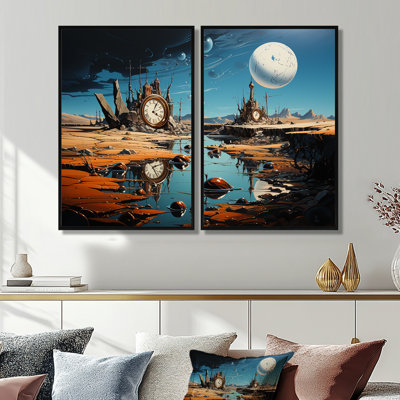 La persistance de Dali surréel II - impressions sur toile traditionnelles noires