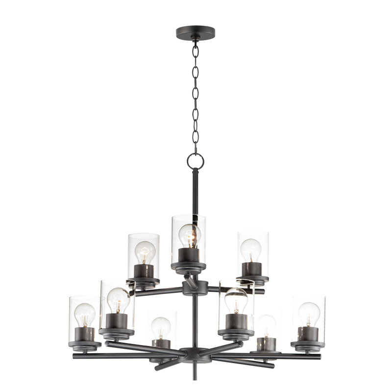 9 - Light Dimmable Classic / Traditional Chandelier, Black