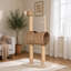 Giraffe Shaped Cat Tree with Scratching Posts, Cat Tunnel & Hanging Toy Ball, Beige