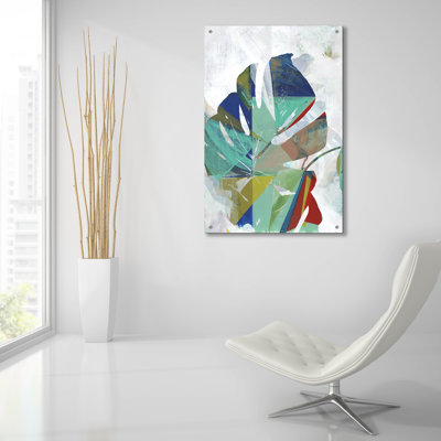  «Monstera 8» par Cartissi, art mural en verre acrylique, 24 po x 36 po