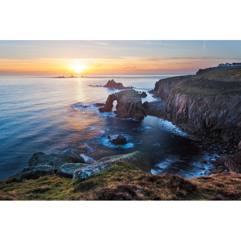 Lands End Sunset Cornwall by Ianwool - Wrapped Canvas Print, 20cm H x 30cm W