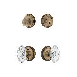 Nostalgic Warehouse Classic Rosette Entry Set with Crystal Victorian Knob