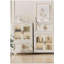 Armoire pliante de 25,59 po de largeur latérale, 25,59 po x 15,75 po x 70,87 po, avec porte magnétique, avec armoire de rangement en plastique à roulettes (1 couche d'armoire + 3 boîtes pliables + 10 supports suspendus)