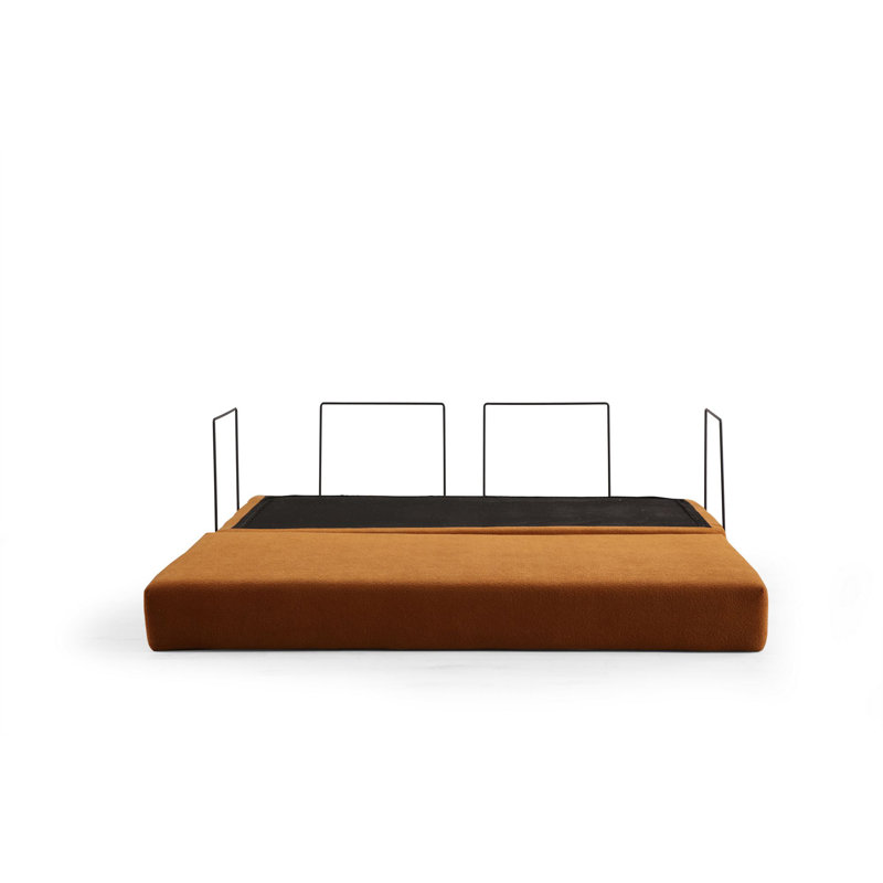 Canapé-lit 3 places, Orange, H 39,37 po x l 78,74 po x P 31,5 po, 2