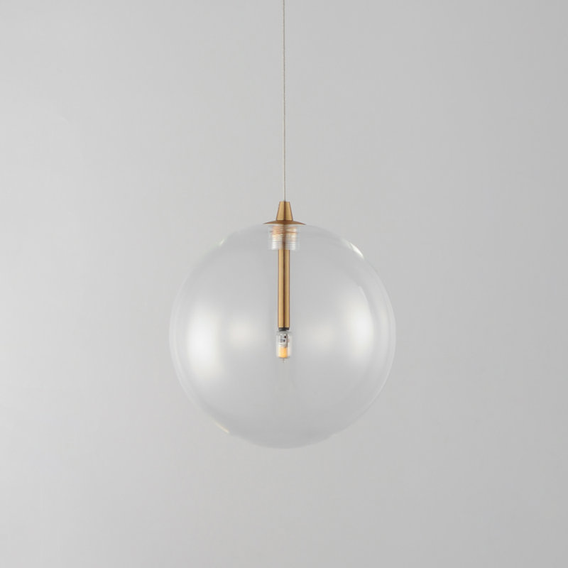 Global-Single Pendant, Natural Aged Brass