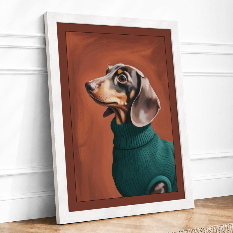 Teal Knit Companion Modern - Print, A2 - 59.4 x 42.0 cm, White