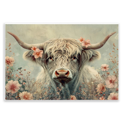  Vache avec fleurs de cerisier, art mural par LSR Design Studio