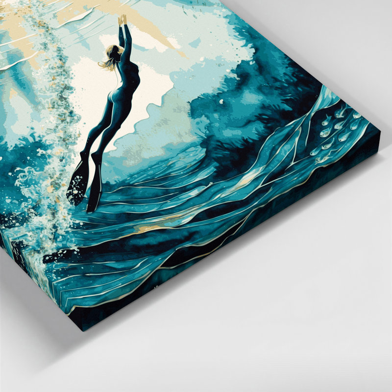 Art mural sur toile Sports Freediving, H 20 po x l 30 po