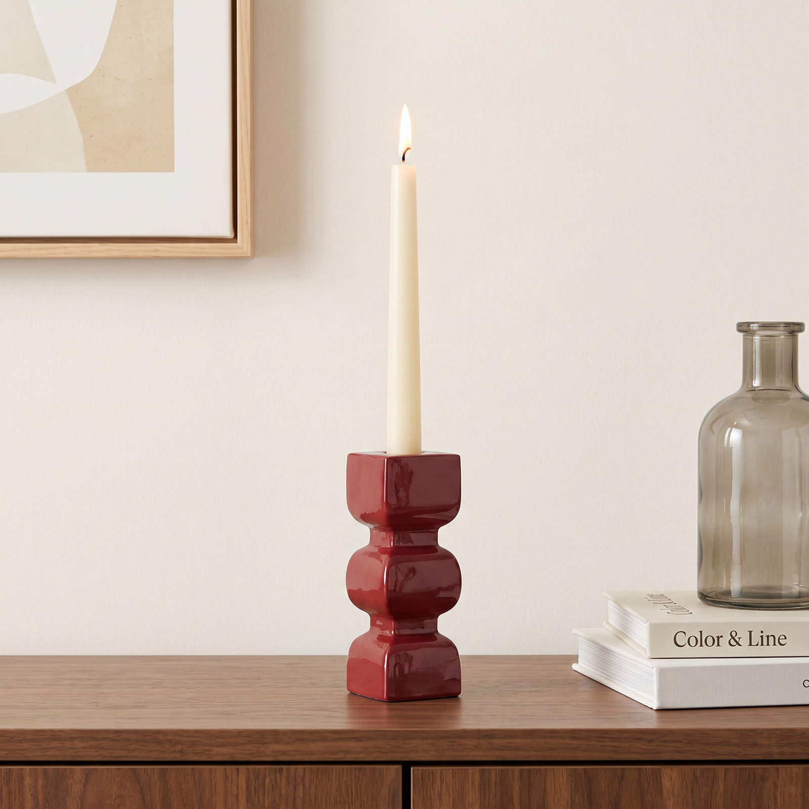 Enameled Aluminum Taper Candle Holder