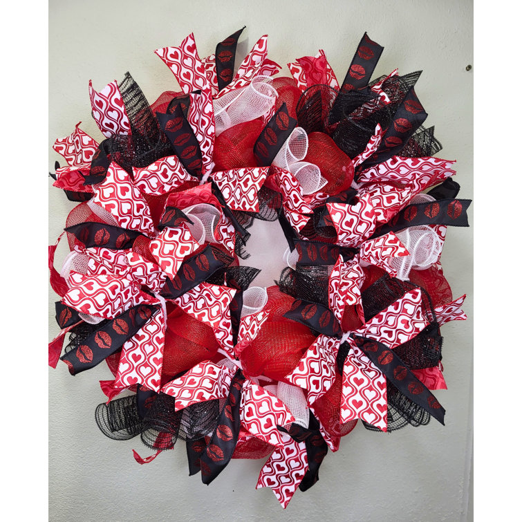 Valentine's Day Wreath with Love in Block Letters