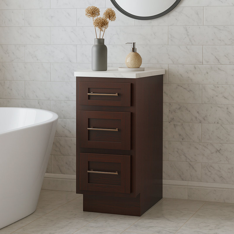 12'' Bathroom Vanity Base Only, Brown