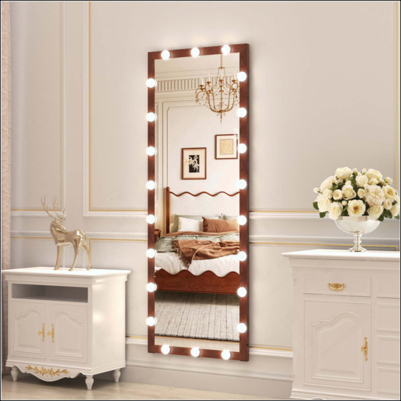 Hollywood Full Length Mirror With Lights Full Body Vanity Mirror With Modes Wall Lighted  Standing Floor Mirror For Dressing Room Bedroom Hotel Touch Control