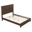 Solid Wood Bed Frame, Platform Bed Frame With Headboard, Tall Headboard Natural Wood Bed, No Box Spring Needed-989748676-989748677