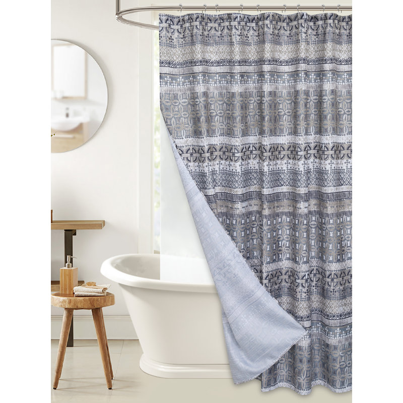 Hollis Shower Curtain Set With Hooks & Liner