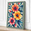 Coral Blooms and Teal Botanical - Wrapped Canvas-1174953036-1174953910