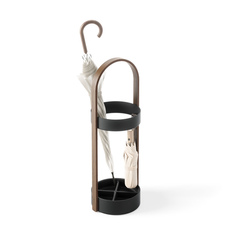 Bellwood Resin-Based Water-Resistant Umbrella Stand with Wood Veneer