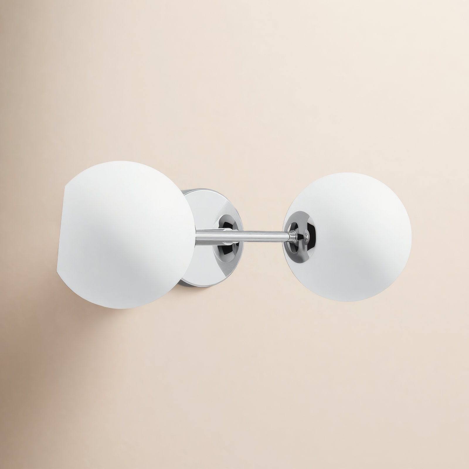 Jaina 2 Light Glass Dimmable Armed Sconce, Silver