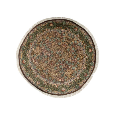 Noori Rug One-of-a-kind Wali Hand-knotted New Age Chocolate 8'2" X 8'2" Round Wool Area Rug