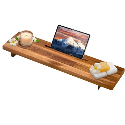 29" Adjustable Teak Wood Bath Cadd