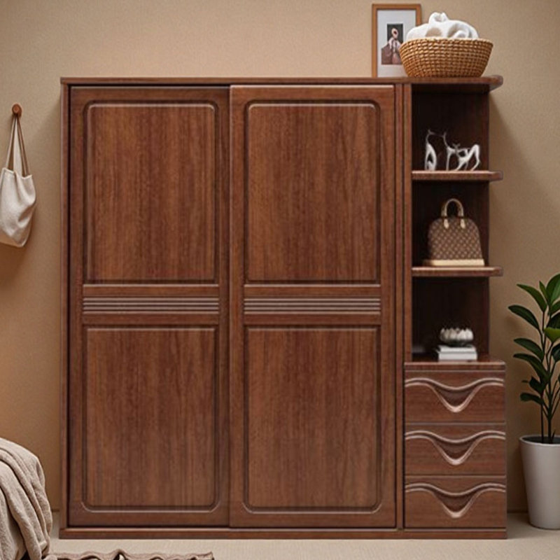 Garde-robe simple et rétro, H 81,02 po x l 80,91 po x P 23,15 po