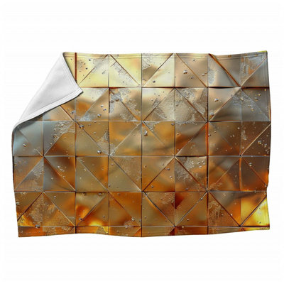 Metallic Surface Bathroom Machine Printed Throw Blanket