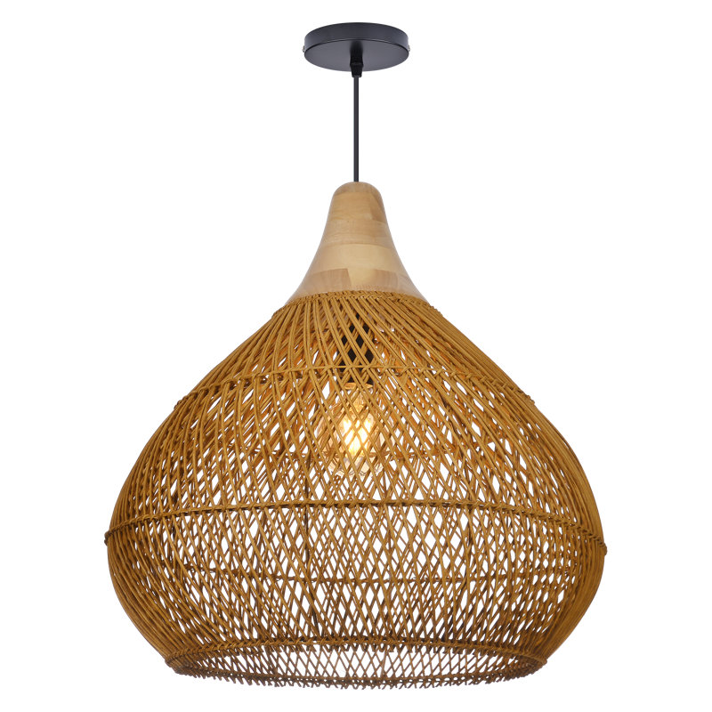Luminaire suspendu en rotin pour îlot de cuisine, H 78 po x l 19,69 po x P 19,69 po